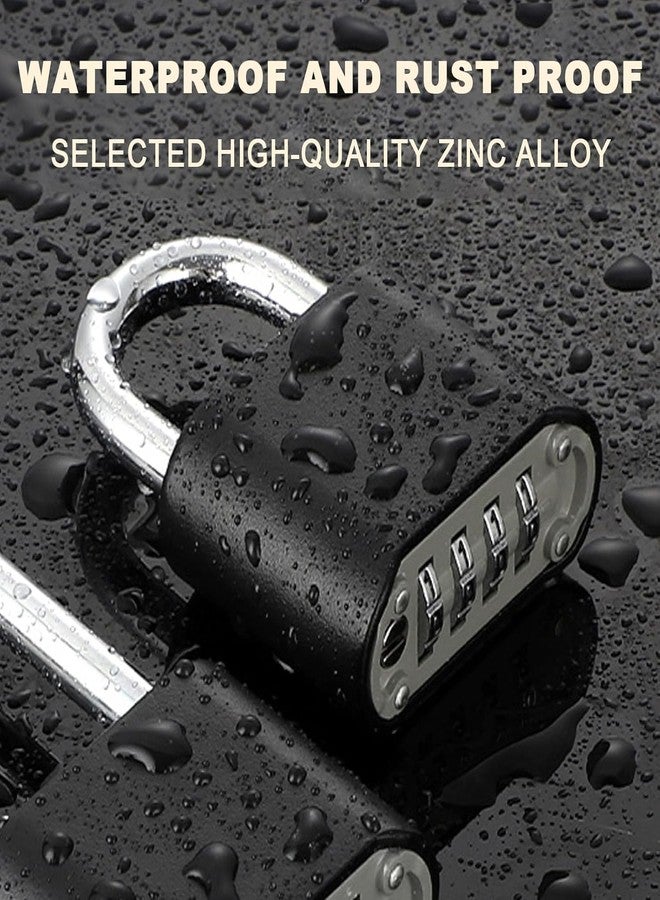 Jukusa Heavy Duty 4-Digit Combination Steel Padlock | Hardened Steel Shackle Weatherproof Security Lock | Sun & Water Resistant Lock for Gates, Locker, Shed & Storage (Black) - Image 4
